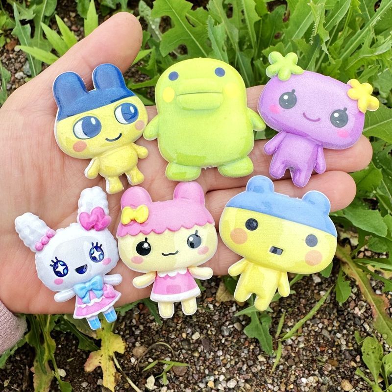 Phone Accessories Chain - Perles creuses imprimées recto-verso Tamagotchi de